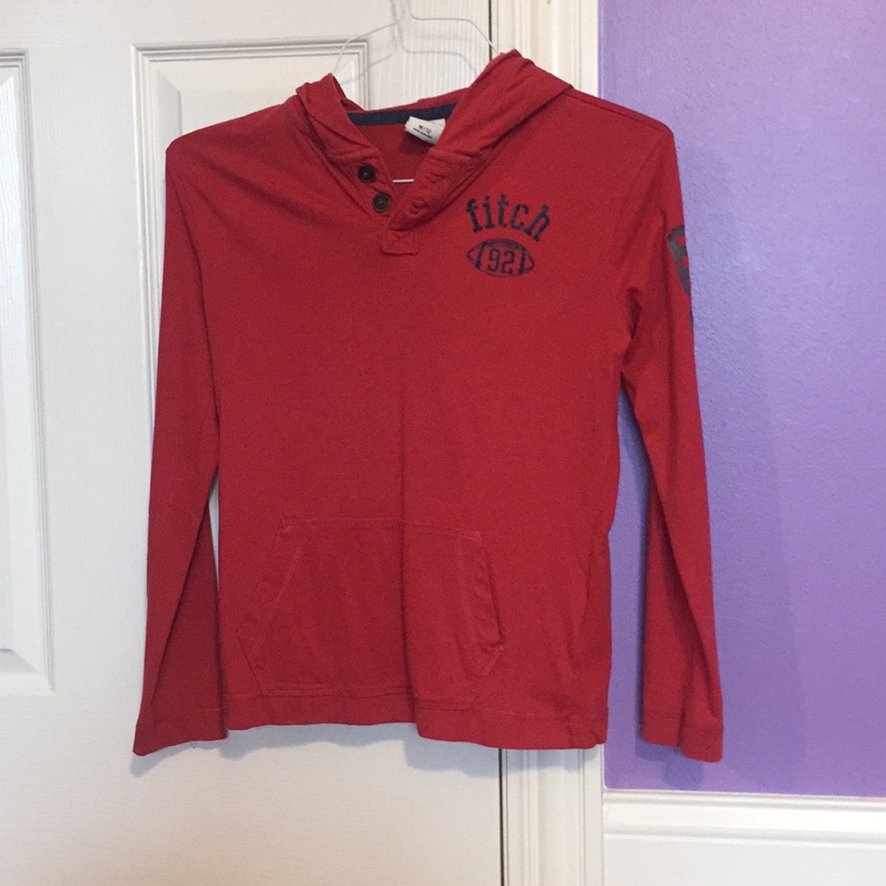 Boys red t shirt hoodie